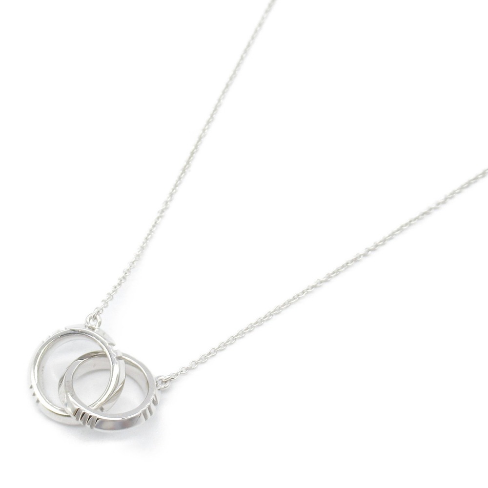 Tiffany Co Double Circle Necklace White Gold Silver